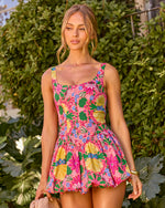 Aperol Dreams Bubble Hem Romper