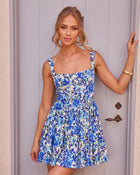 Spring Haze Floral Fit and Flare Mini Dress