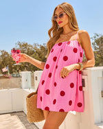 Spotted Days Linen Blend Polka Dot Mini Dress