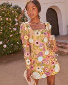 Bloom Ahead Mesh Floral Applique Mini Dress