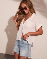 Krissy Cotton Woven Button Down Top