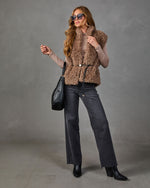 Clarisse Belted Shaggy Faux Fur Vest