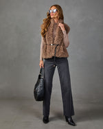 Clarisse Belted Shaggy Faux Fur Vest