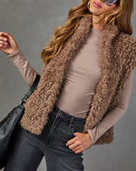 Clarisse Belted Shaggy Faux Fur Vest