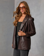 Midnight Chai Textured Leather Blazer