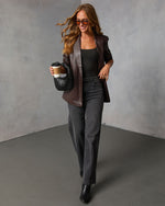 Midnight Chai Textured Leather Blazer