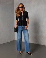 Zarah Collared Peplum Top