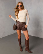 Zavina Ruched Lace Floral Top