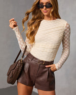 Zavina Ruched Lace Floral Top