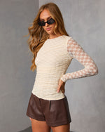 Zavina Ruched Lace Floral Top