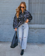 Black % Brianna Paisley Quarter Zip Sweatshirt-5