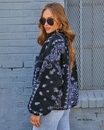 Black % Brianna Paisley Quarter Zip Sweatshirt-4