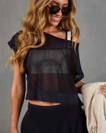 City Leisure Cotton Open Knit Mesh Top
