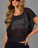 City Leisure Cotton Open Knit Mesh Top