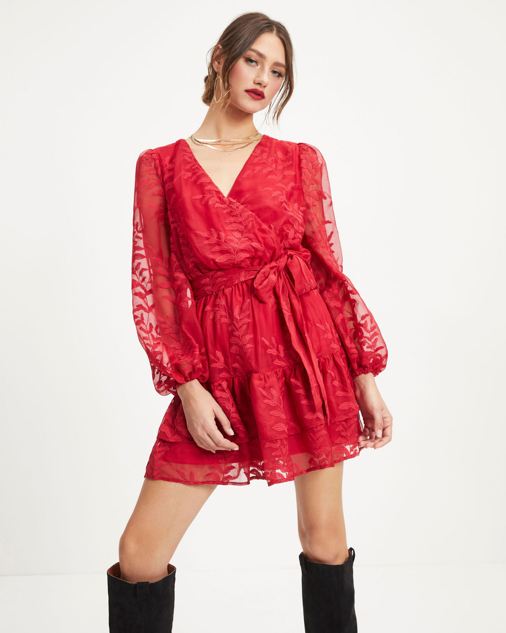 Most Gracious Embroidered Tiered Mini Dress – VICI