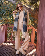 Black % Claire Large Pattern Blanket Scarf-3