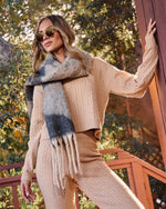 Black % Claire Large Pattern Blanket Scarf-5