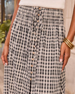 Fall Favorite Plaid Drawstring Maxi Skirt