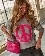 Peace Sign Vibes Long Sleeve Graphic Sweater