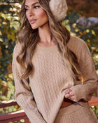 Tressel Cropped Cable Knit Sweater