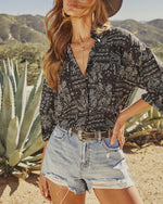 Zelda Paisley Button Down Top