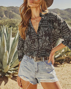 Zelda Paisley Button Down Top