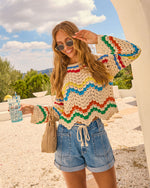 Drift Vibes Striped Crochet Sweater
