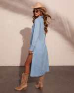 Skyline Stroll Chambray Maxi Top