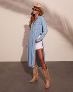 Skyline Stroll Chambray Maxi Top