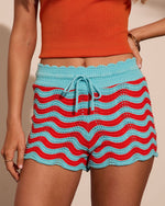Happy Hues Knit Chevron Drawstring Shorts