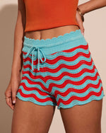 Happy Hues Knit Chevron Drawstring Shorts