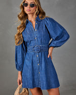Larisa Belted Denim Mini Dress