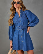 Larisa Belted Denim Mini Dress