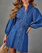 Larisa Belted Denim Mini Dress