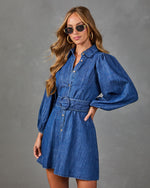Larisa Belted Denim Mini Dress