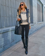 Black % Cenlie Textured Woven Leather Tote Bag-4