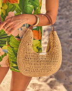 Seaside Sculpt Woven Crochet Straw Bag