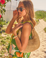 Seaside Sculpt Woven Crochet Straw Bag