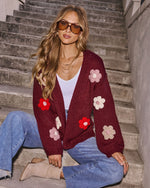 Fallen Daisy Oversized Knit Cardigan