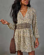 Autumn Meadow Abstract Print Mini Dress