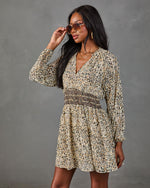 Autumn Meadow Abstract Print Mini Dress