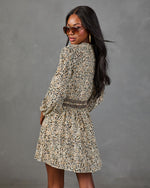 Autumn Meadow Abstract Print Mini Dress