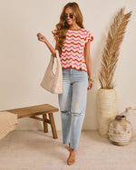 Warm Sand Wavy Knit Top