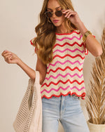 Warm Sand Wavy Knit Top