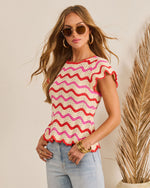 Warm Sand Wavy Knit Top