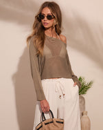 Dekota Open Knit Boat Neckline Top