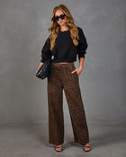 Reiko Drawstring Mid Rise Relaxed Animal Print Jeans