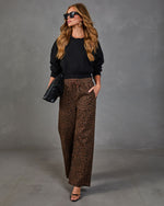 Reiko Drawstring Mid Rise Relaxed Animal Print Jeans
