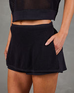 City Leisure Cotton Open Knit Mesh Mini Skort