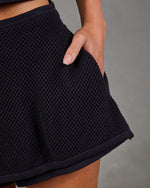 City Leisure Cotton Open Knit Mesh Mini Skort